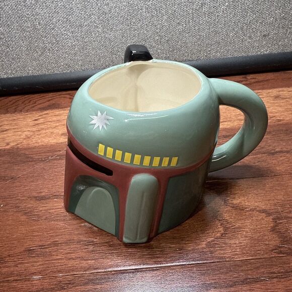 2012 GALERIE Star Wars BOBA FETT Helmet Ceramic 20oz Coffee Mug Cup - Picture 4 of 6